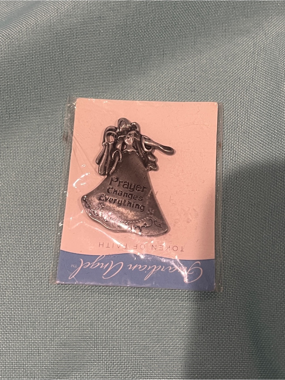 Silver Angel Key Charm with Inspirational Message
